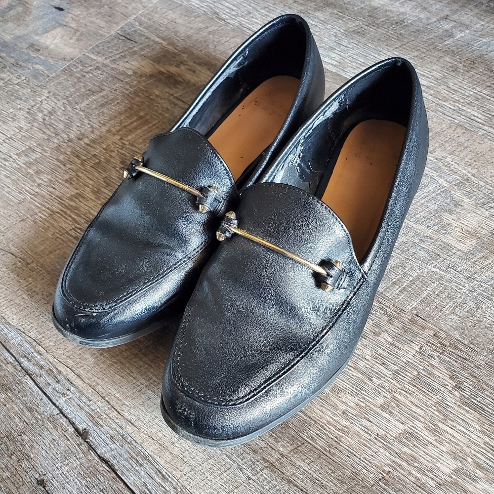 Black Leather Classic Loafers